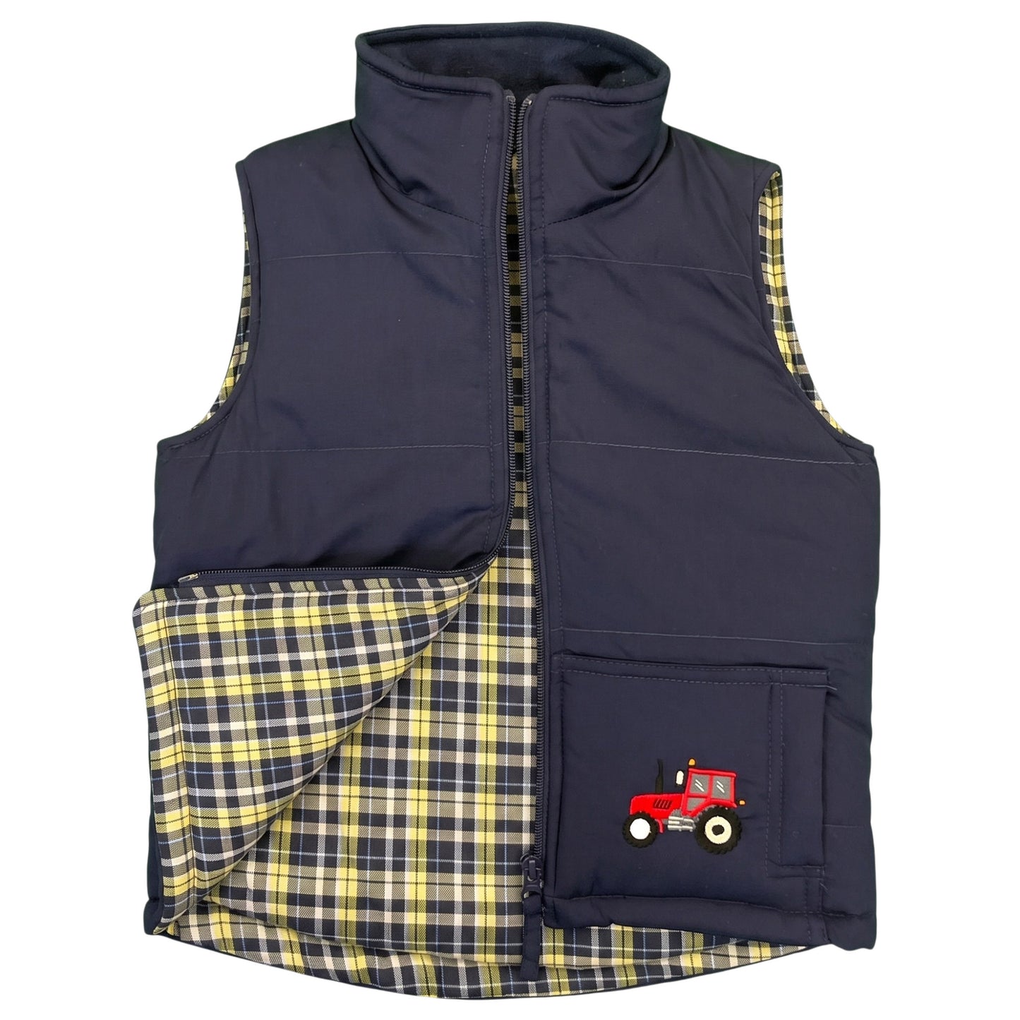 Unisex Kids Embroidered Tractor Pony Pheasant Padded Gilet