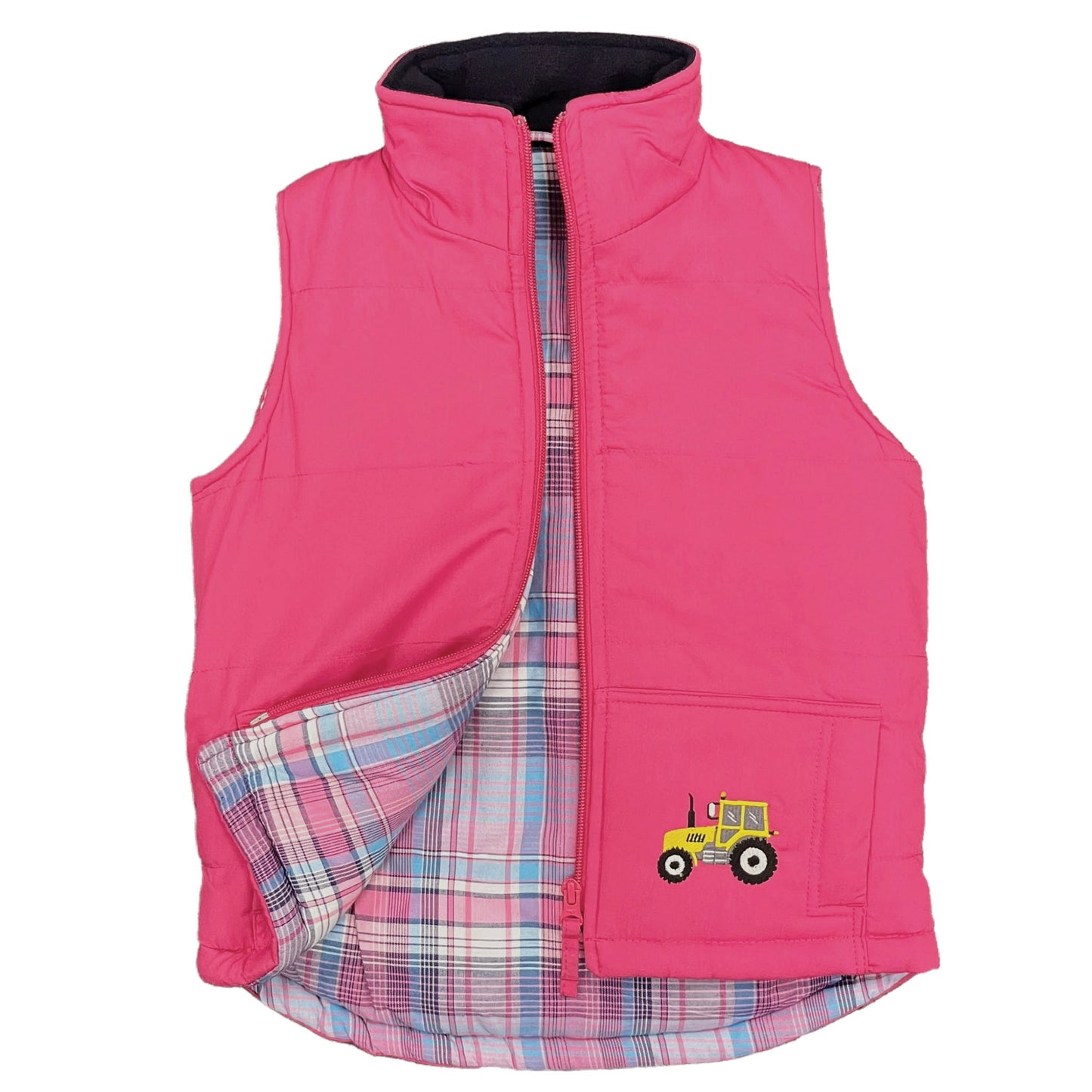 Unisex Kids Embroidered Tractor Pony Pheasant Padded Gilet