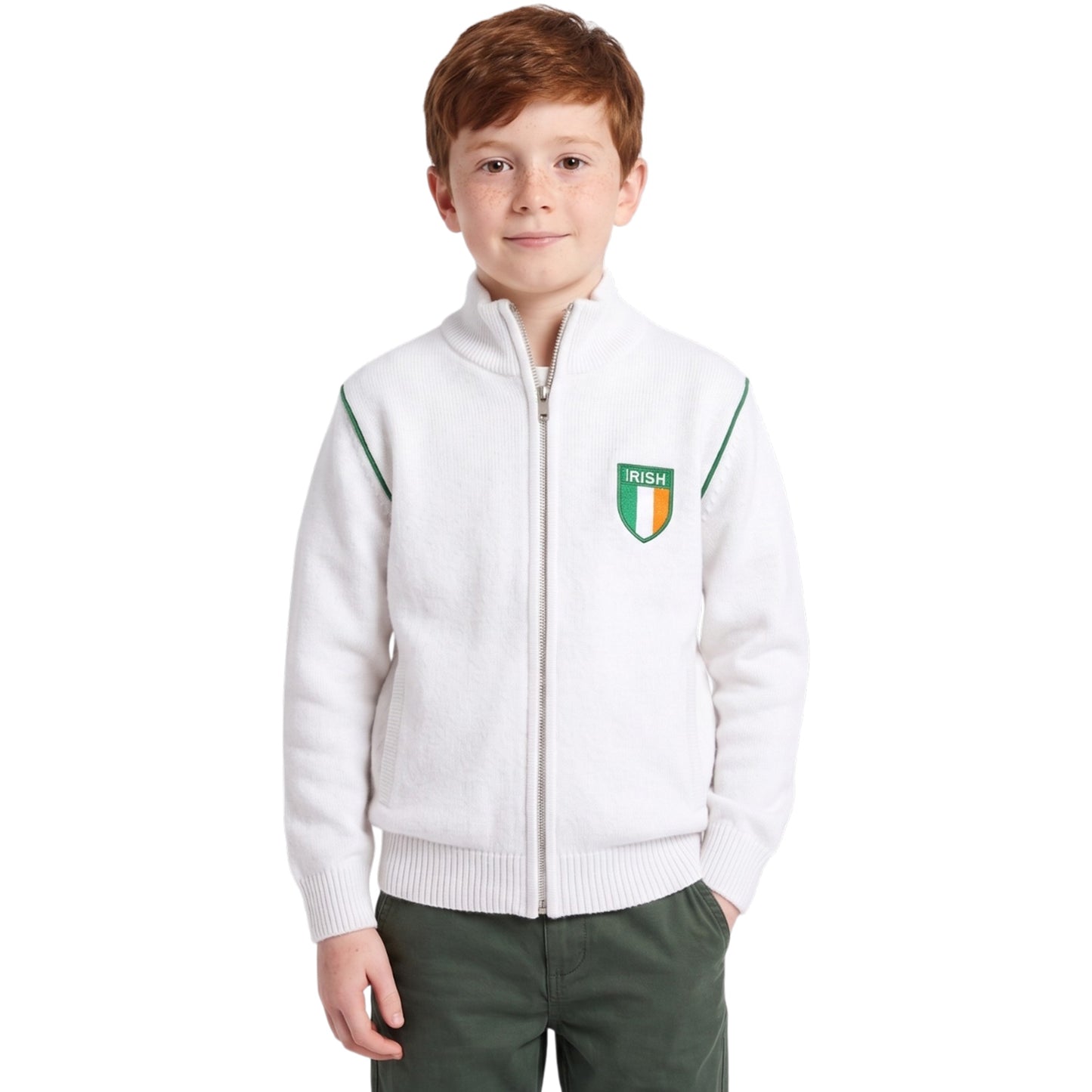 Unisex Kids' Ireland Zip-Up Track Jacket | Children's Irish Football & Rugby Team Top
