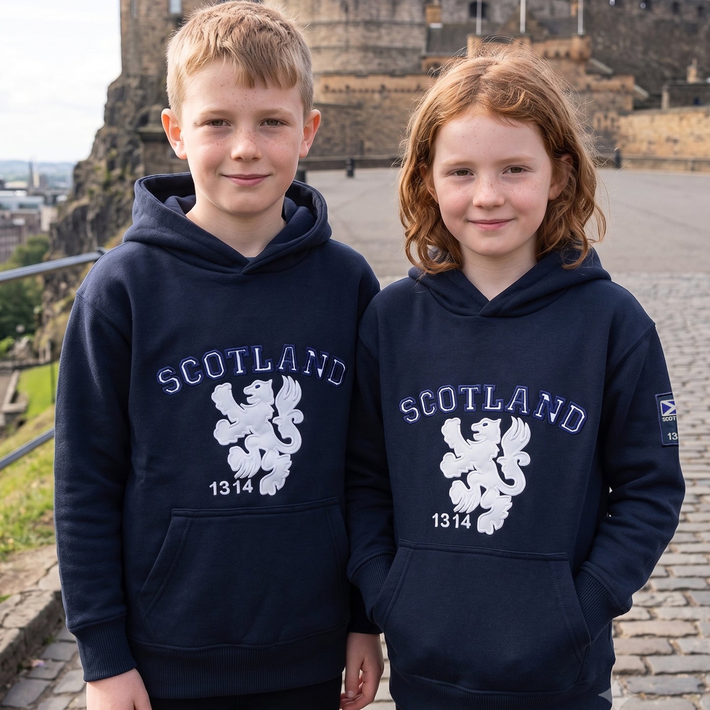 Kids' Scotland Rampant Lion Hoodie | Unisex Children's Saltire Flag Hoody