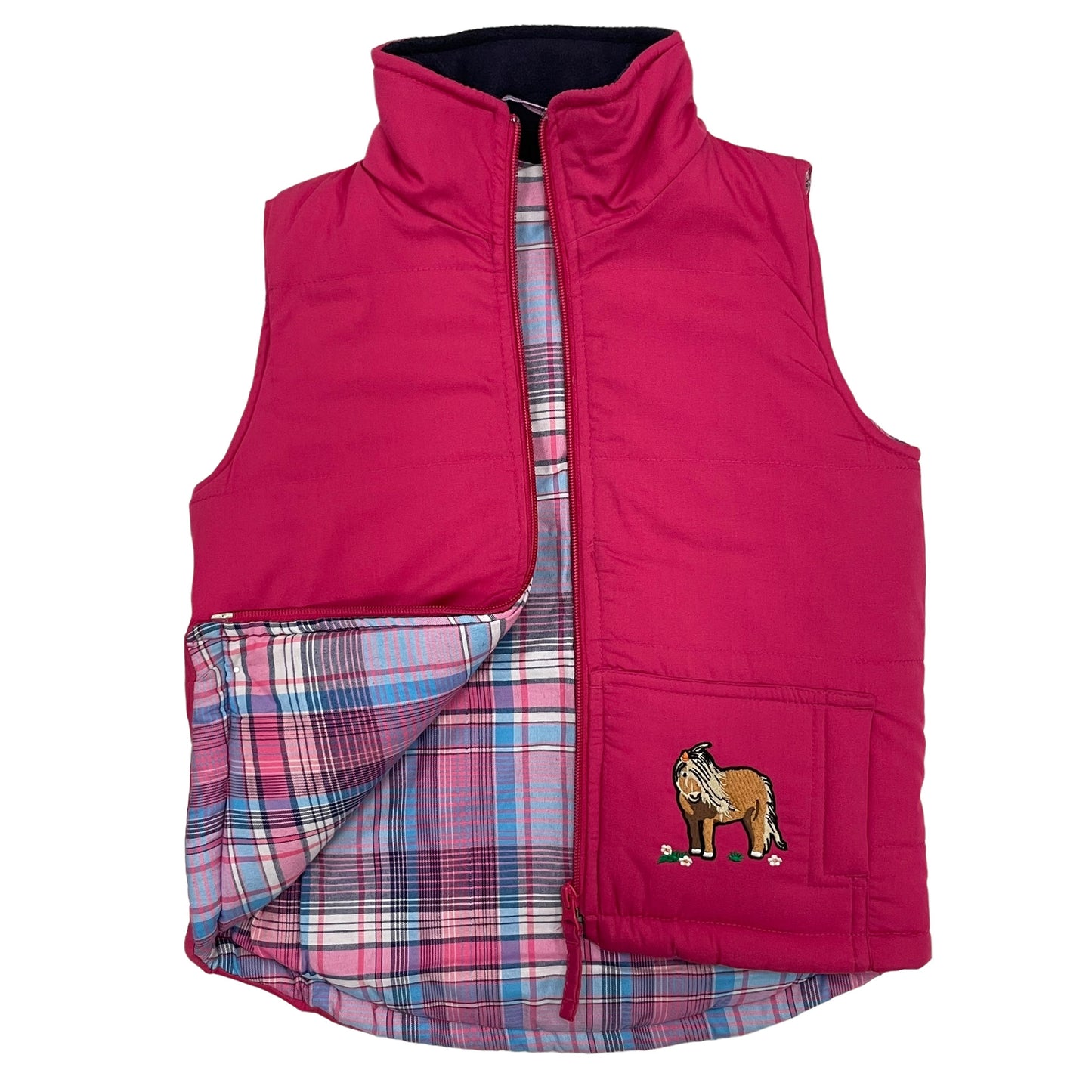 Unisex Kids Embroidered Tractor Pony Pheasant Padded Gilet