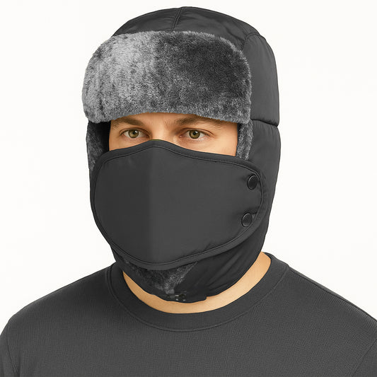 Adults Waterproof Thermal Fleece Lined Bomber Trapper Hat