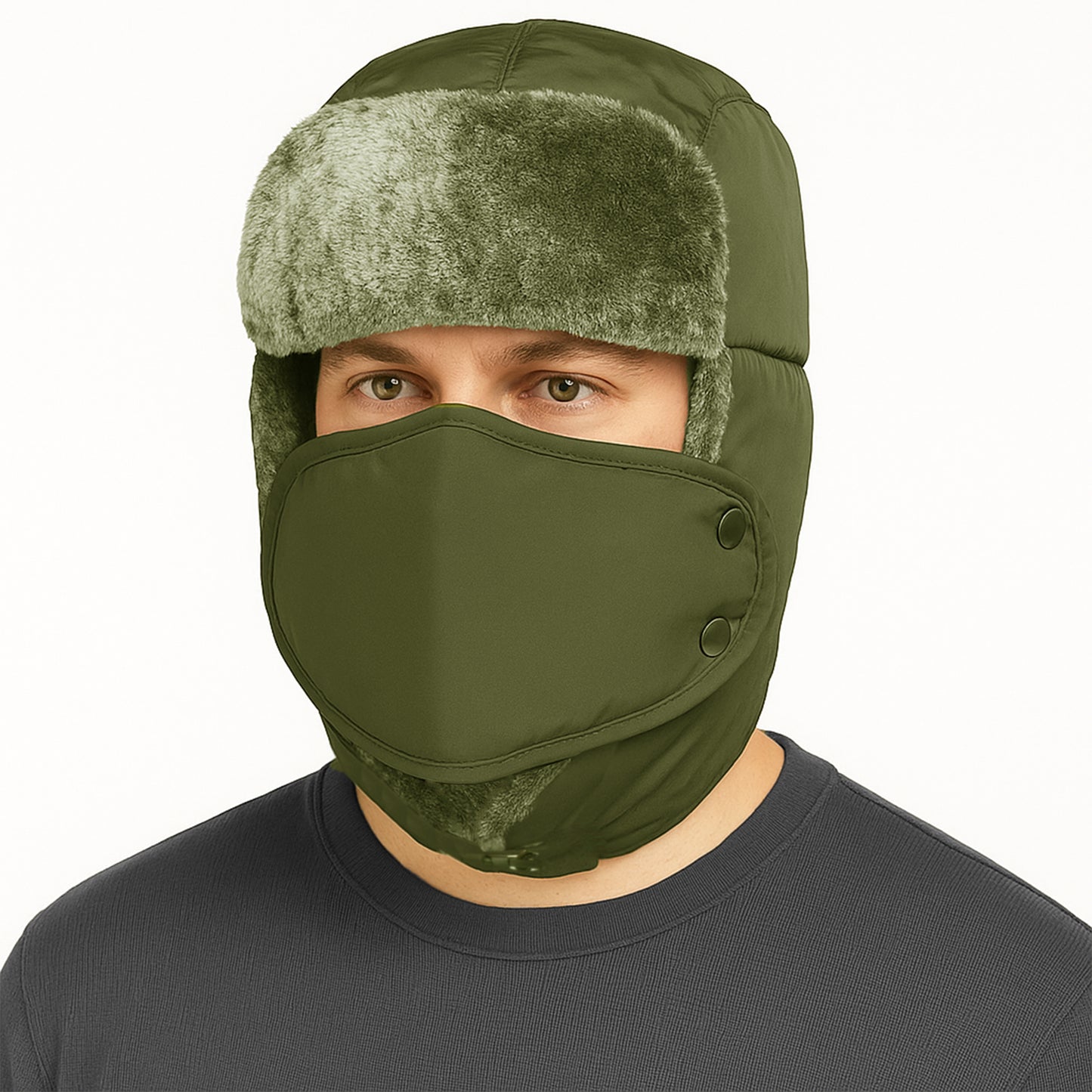 Adults Waterproof Thermal Fleece Lined Bomber Trapper Hat