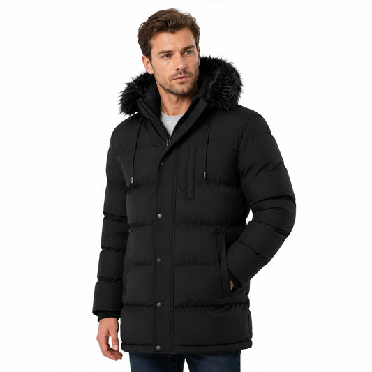 Men's Faux Fur Hooded Parka Jacket | Heavyweight Winter Coat