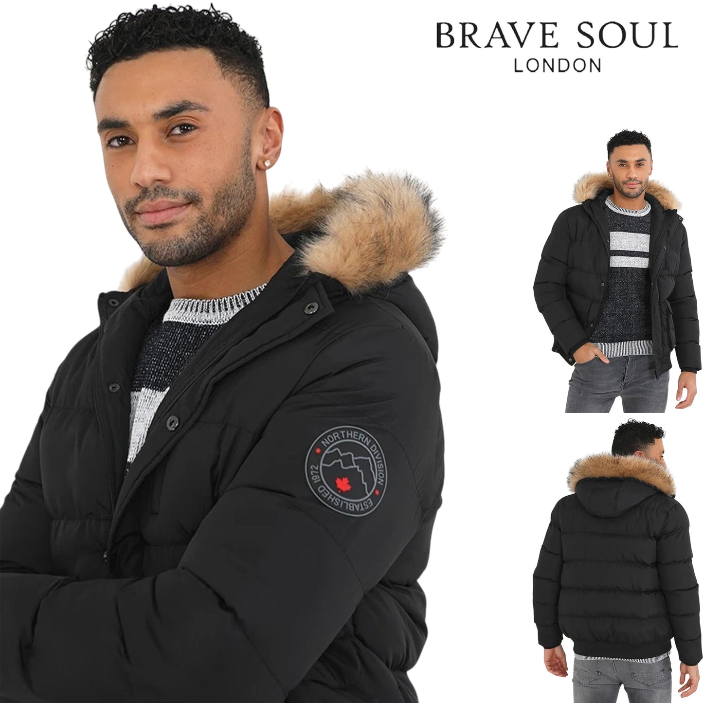 Mens Beaumont Padded Parka Coat | Faux Fur Hooded Jacket