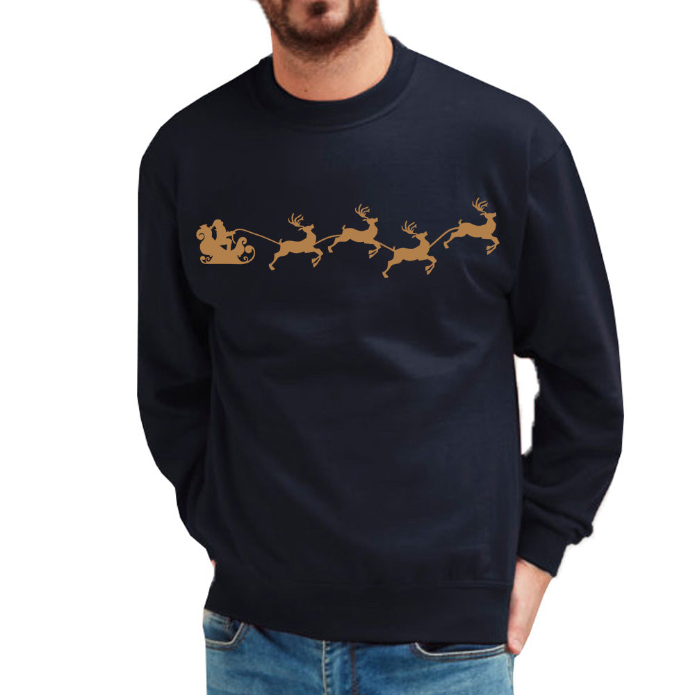 Unisex Adults Christmas Santa Reindeer Sweatshirt