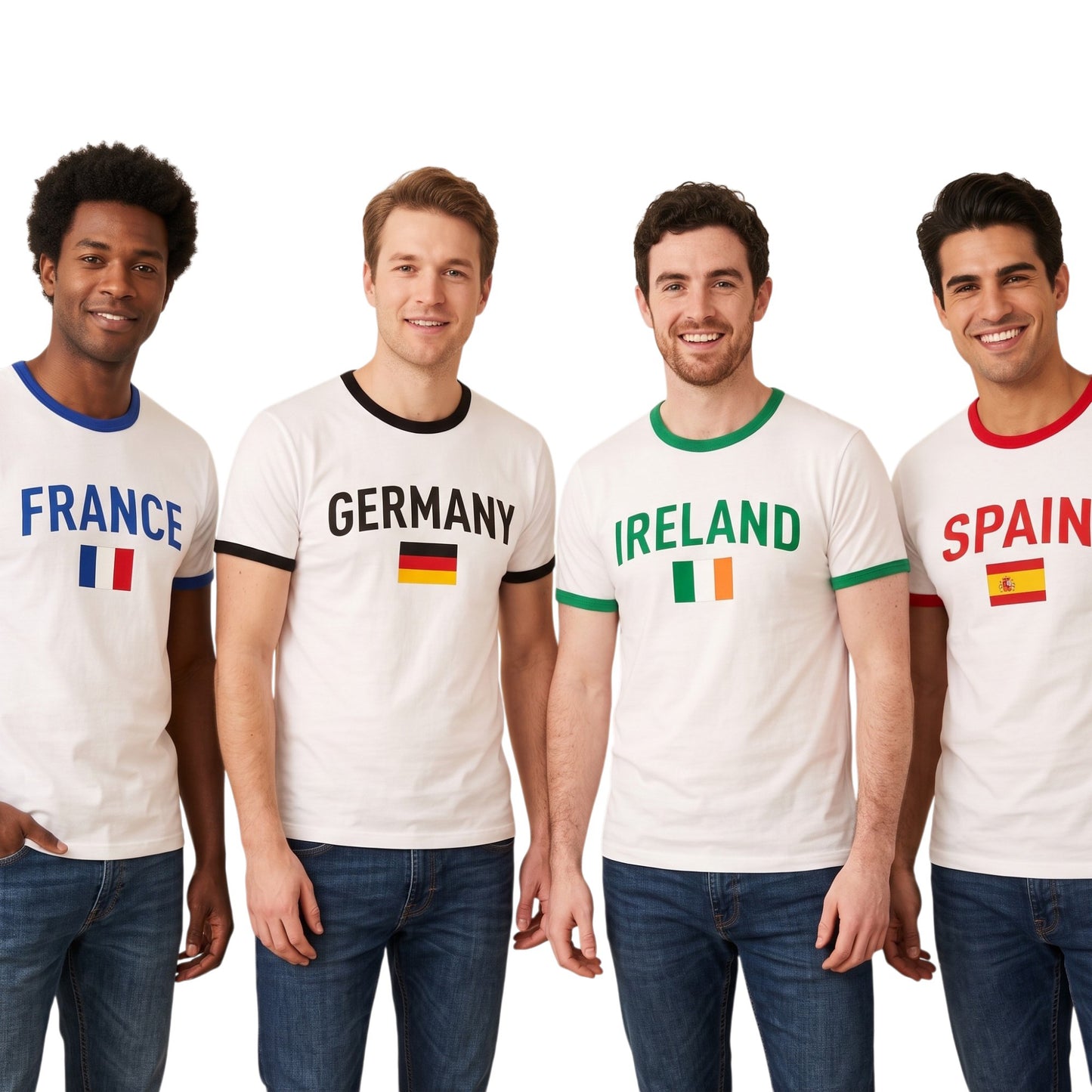 Premium Country Ringer T-Shirt | International Football & Rugby Fan Tee