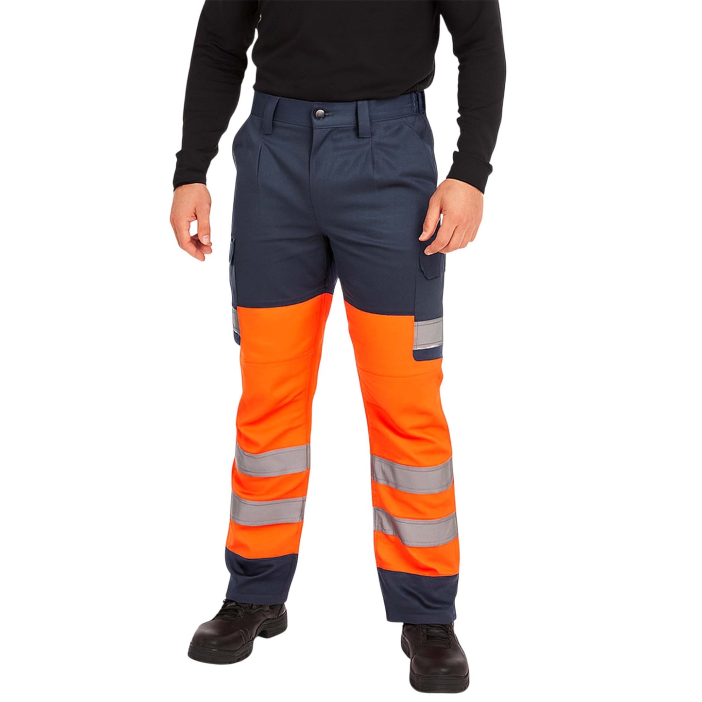 Hi Visibility Polycotton Cargo Work Trousers - Regular Leg Length