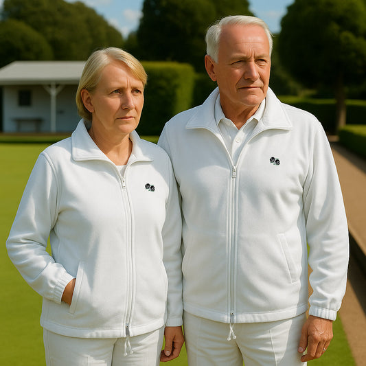 Adults Unisex Lawn Bowling Zipper Polar Fleece Jacket