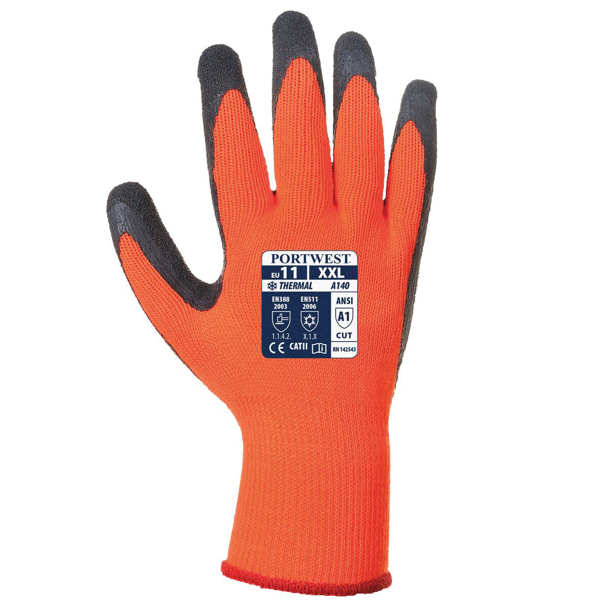 Portwest A140 Latex Thermal Grip Glove - 12 PACK