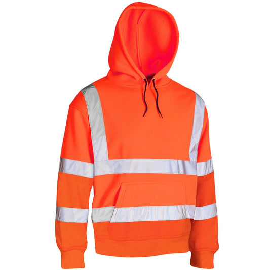 Adults Hi Vis Safety Security Hooded Sweatshirt