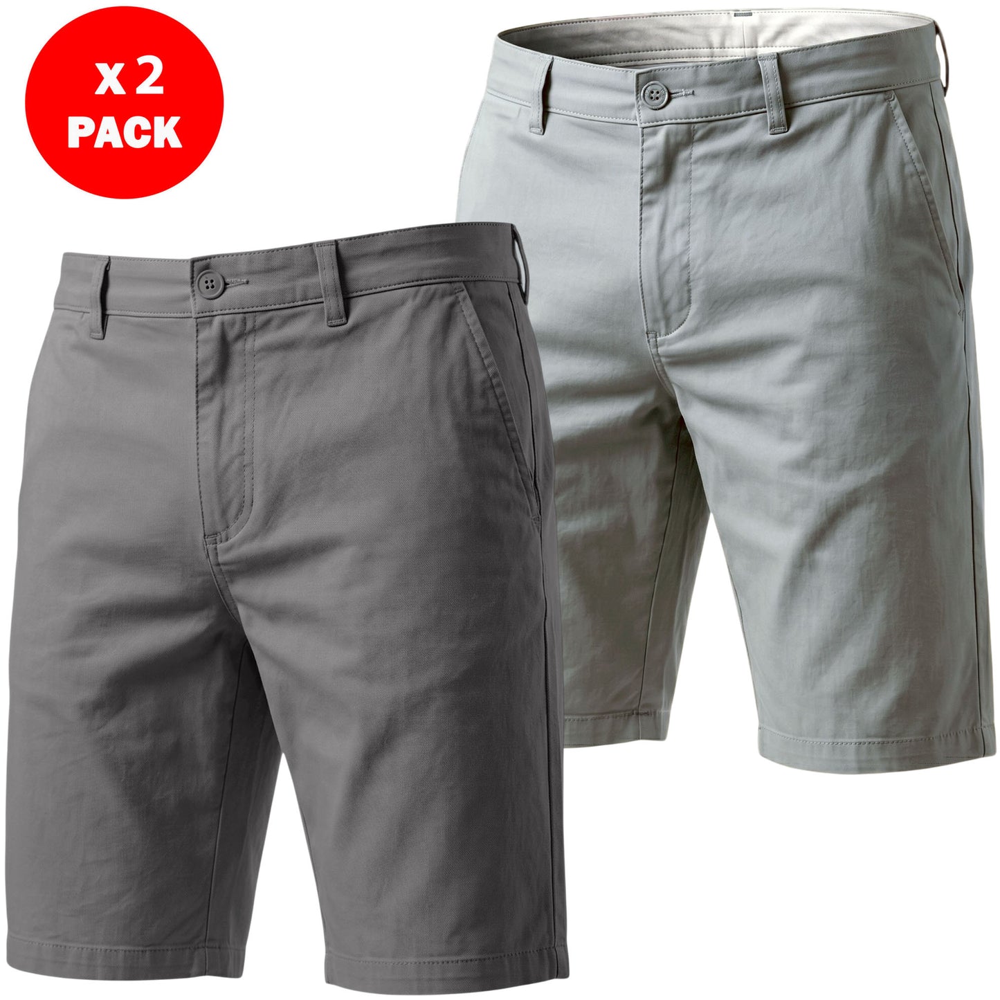Men’s Regular Fit Chino Shorts – 100% Cotton Knee Length