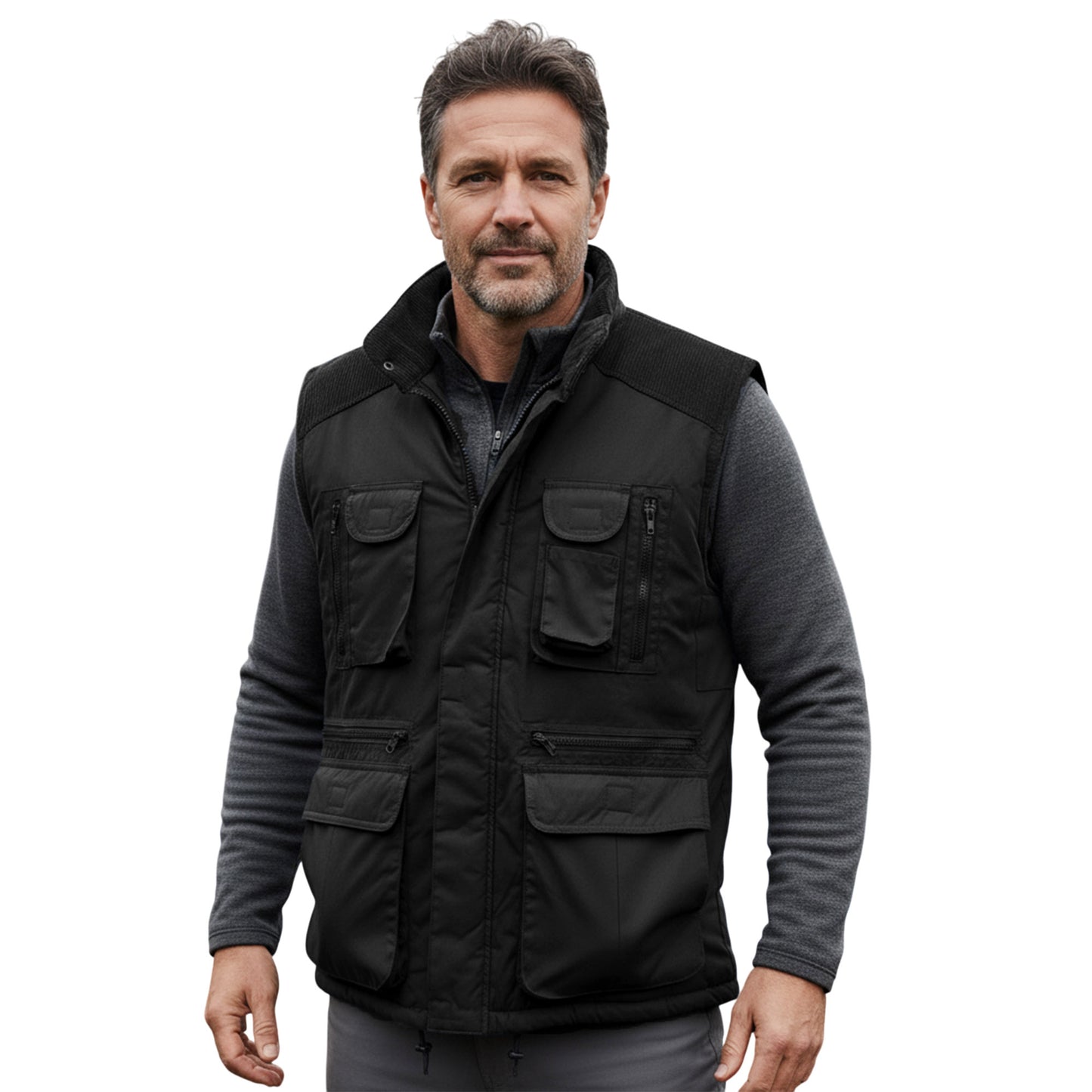 Mens Richmond Multipocket Fully Lined Showerproof Padded Gilet