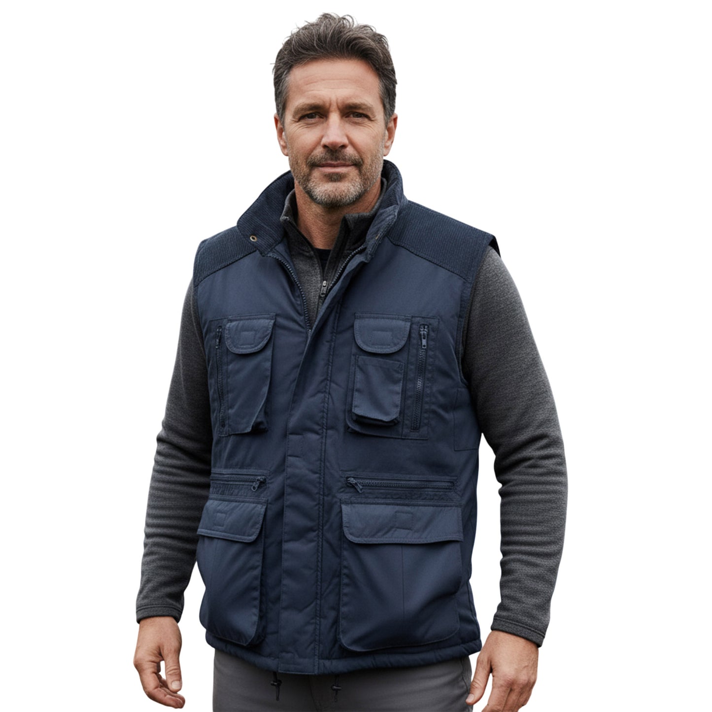Mens Richmond Multipocket Fully Lined Showerproof Padded Gilet