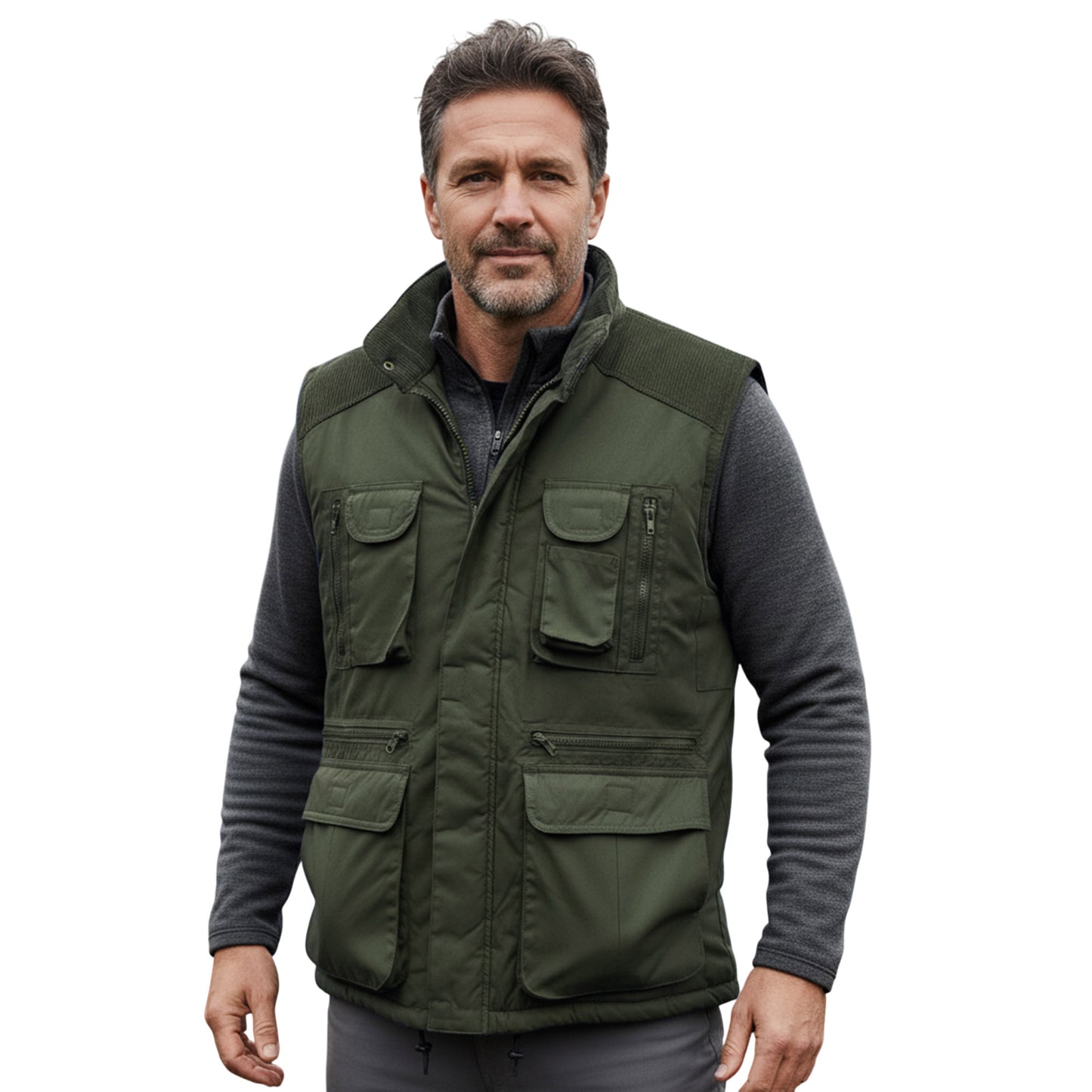 Mens Richmond Multipocket Fully Lined Showerproof Padded Gilet