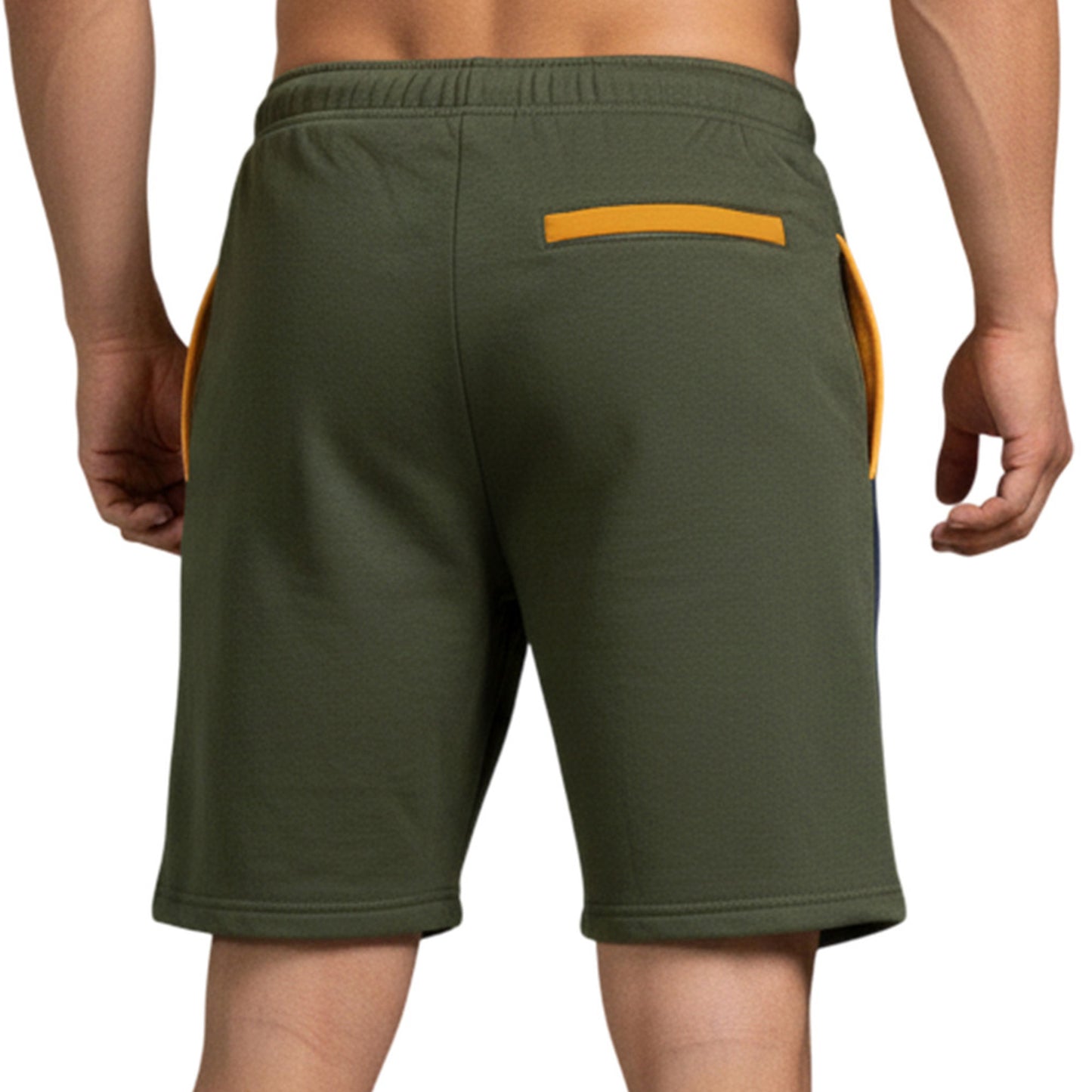 Mens Casual Sports Slim Fit Contrast Fleece Shorts