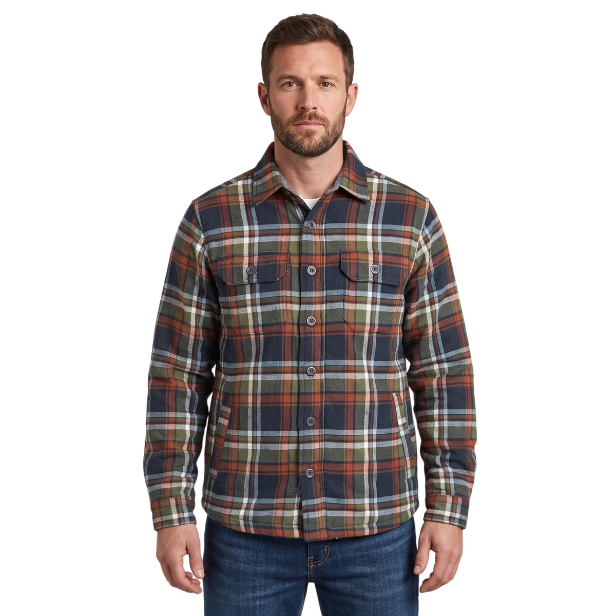 Men's Tibetan Flannel Check Shirt | Fully Fur-Lined Lumberjack Jacket