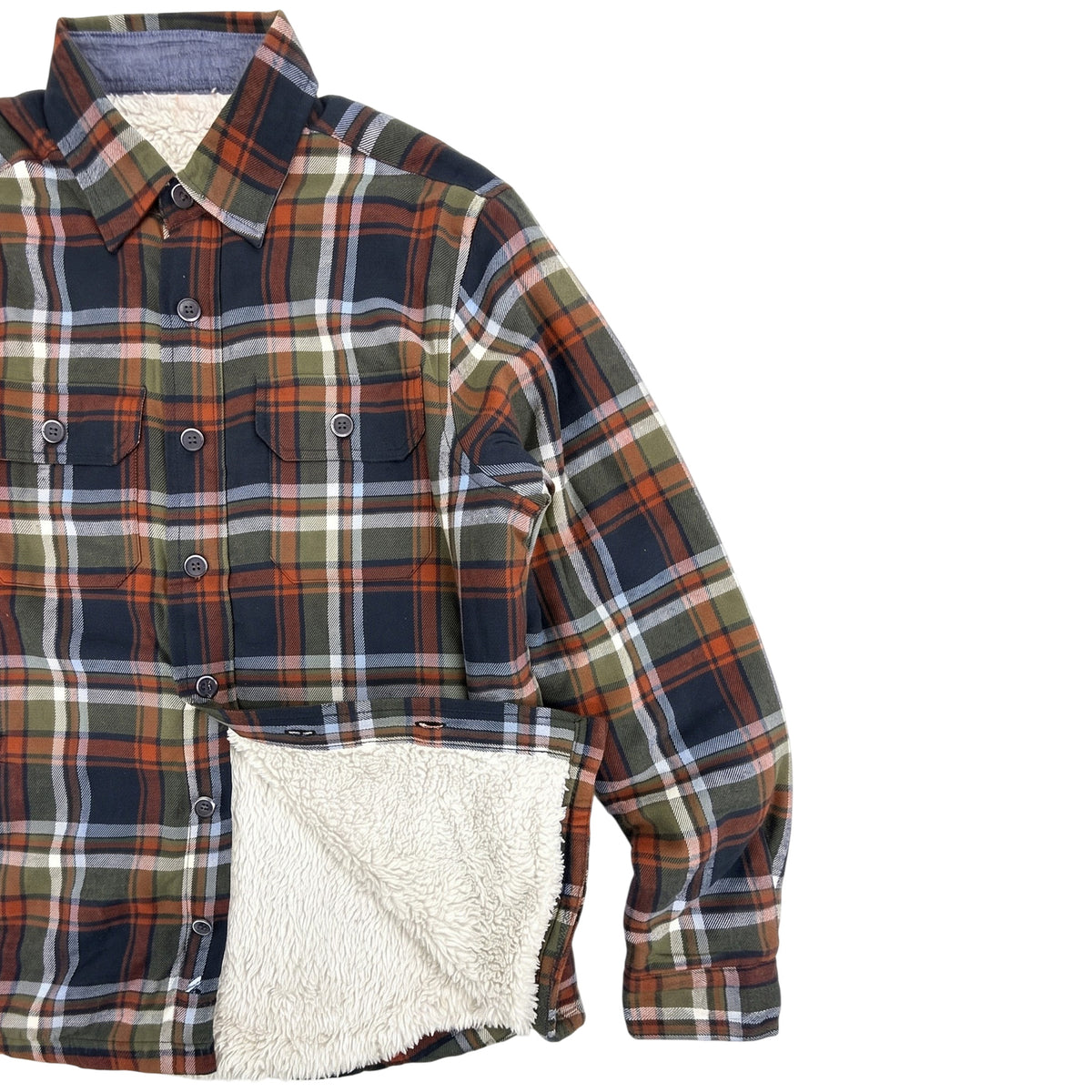Men's Tibetan Flannel Check Shirt | Fully Fur-Lined Lumberjack Jacket