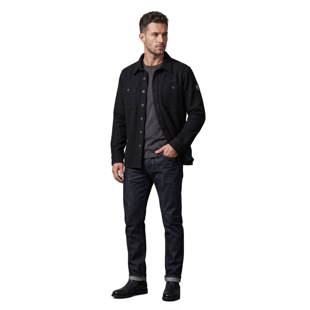 Men's Button-Down Fleece Shirt Jacket | Warm Overshirt