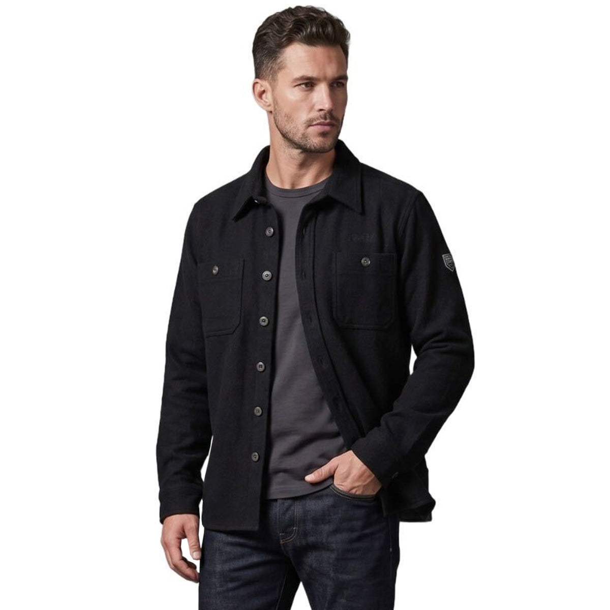 Men's Button-Down Fleece Shirt Jacket | Warm Overshirt