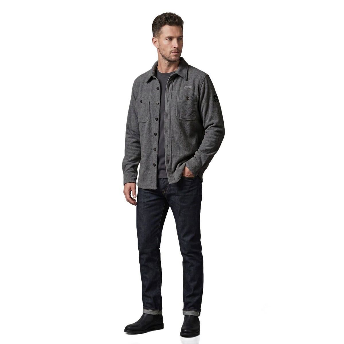Men's Button-Down Fleece Shirt Jacket | Warm Overshirt