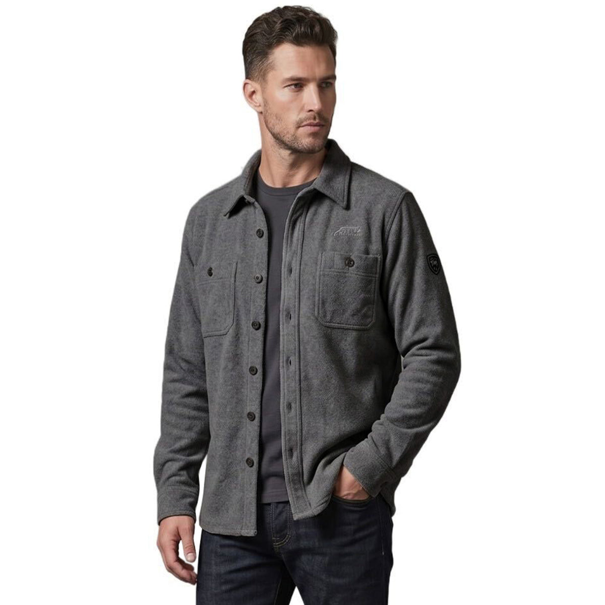 Men's Button-Down Fleece Shirt Jacket | Warm Overshirt