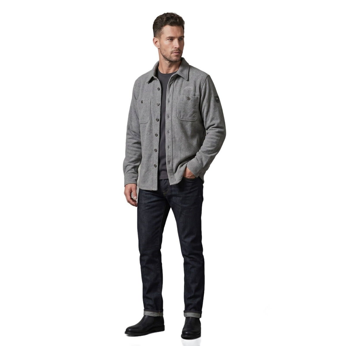 Men's Button-Down Fleece Shirt Jacket | Warm Overshirt