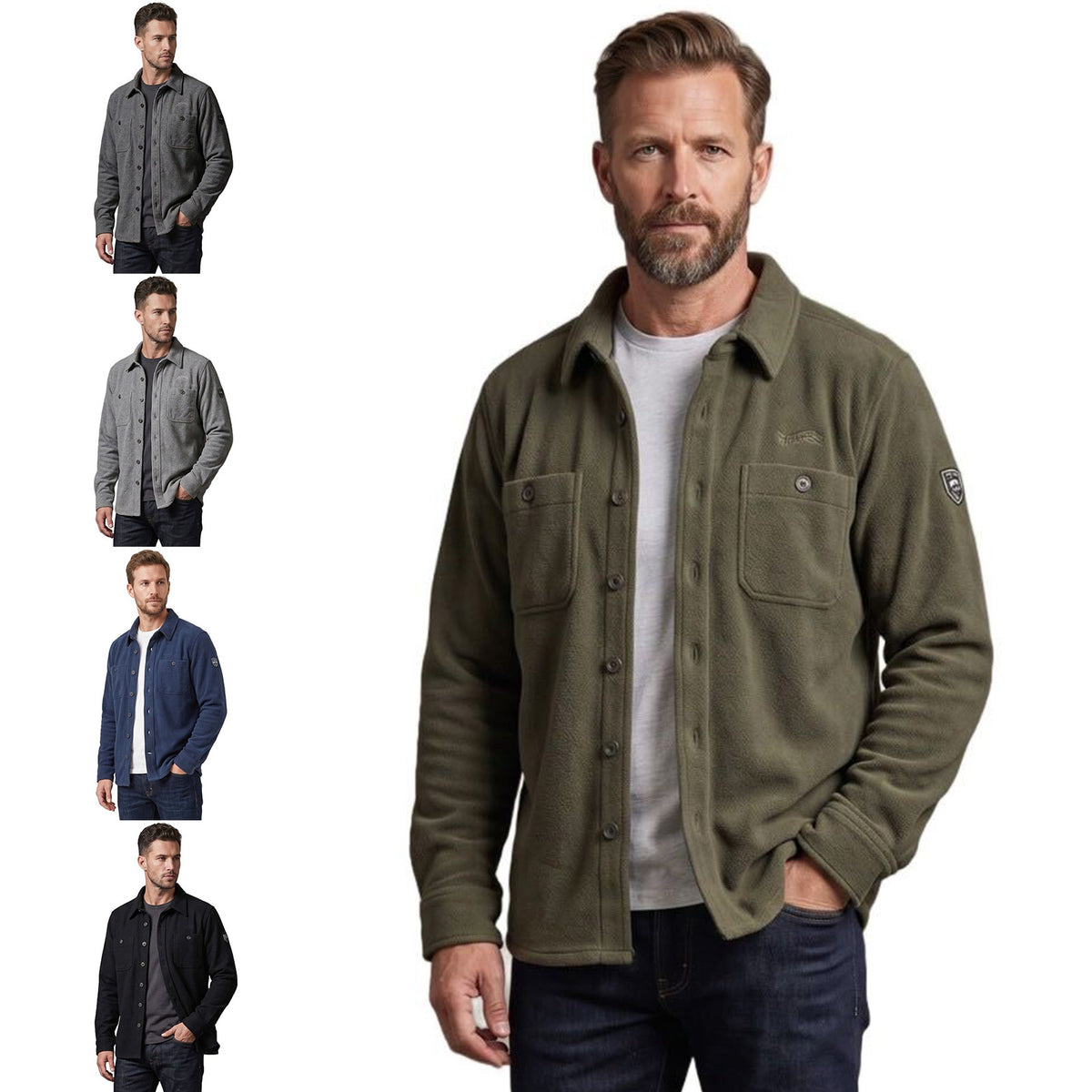 Men's Button-Down Fleece Shirt Jacket | Warm Overshirt