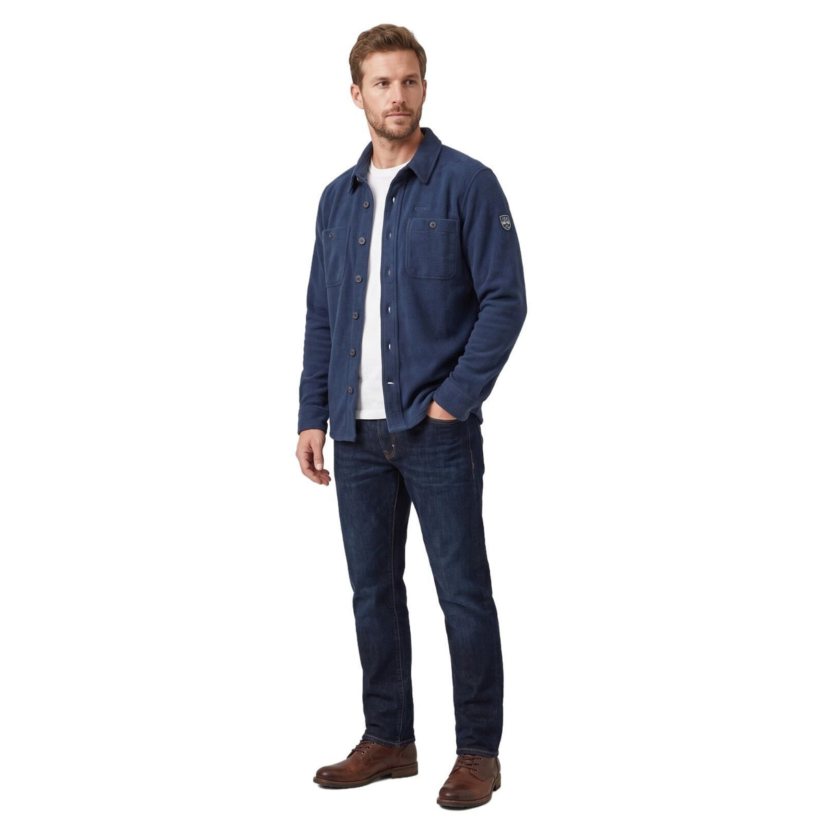 Men's Button-Down Fleece Shirt Jacket | Warm Overshirt