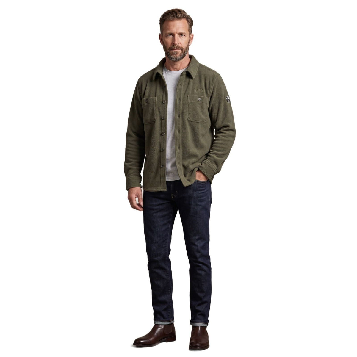 Men's Button-Down Fleece Shirt Jacket | Warm Overshirt