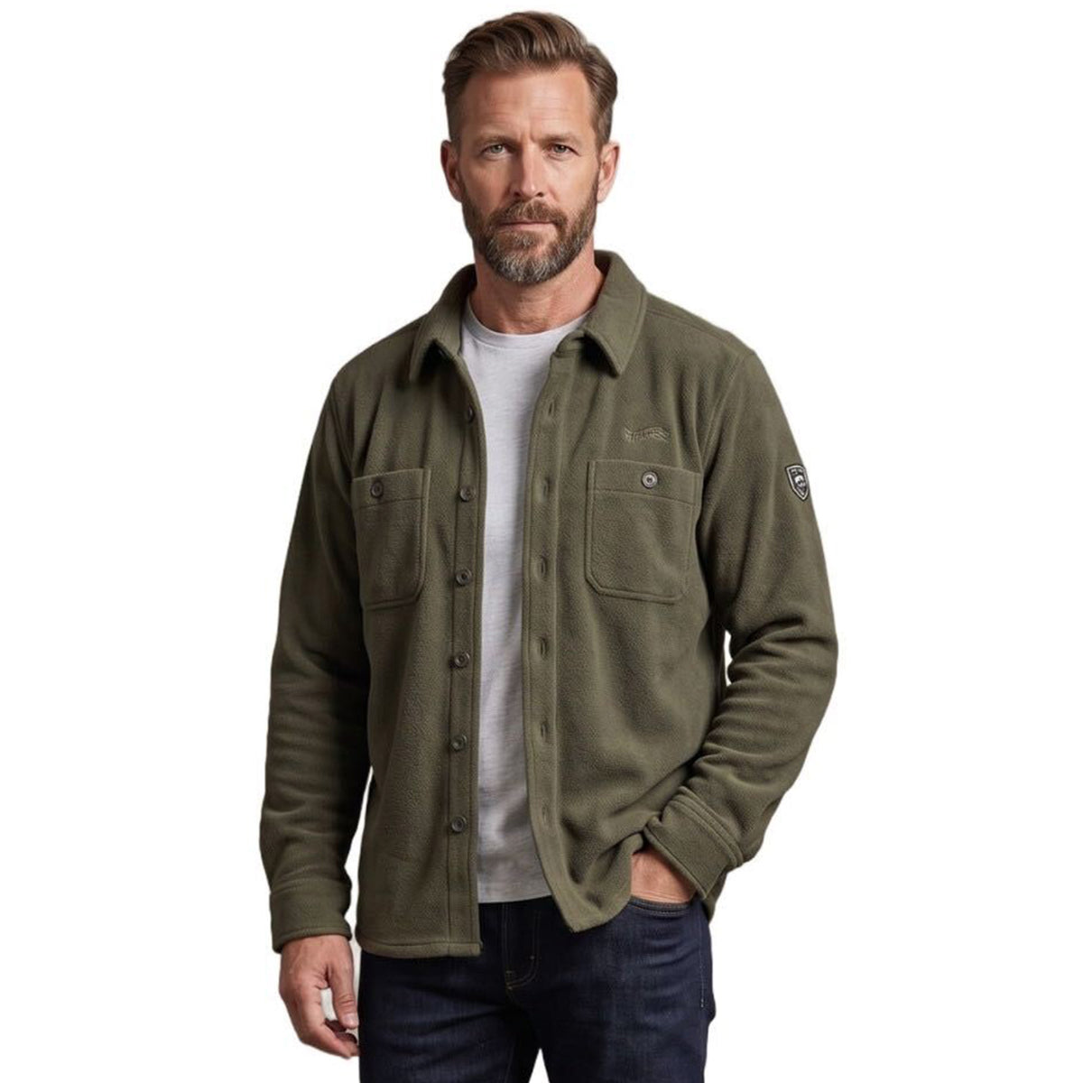 Men's Button-Down Fleece Shirt Jacket | Warm Overshirt