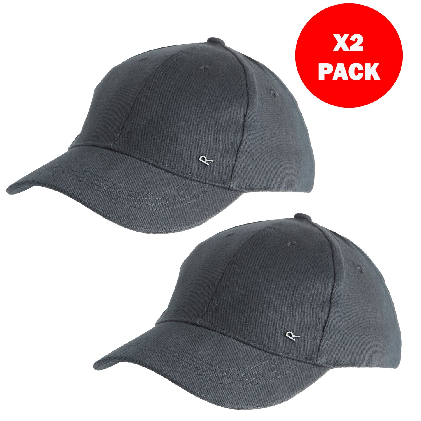 Adults' Classic Cotton Baseball Cap – Pack of 2