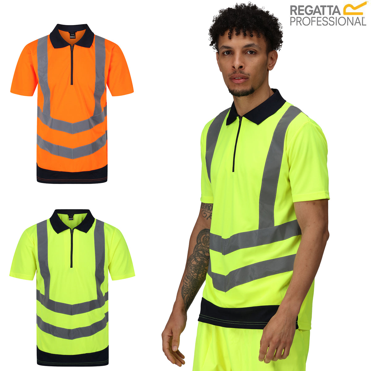 Hi-Vis Pro Two-Tone Wicking Polo Shirt | TRS189 Workwear Top