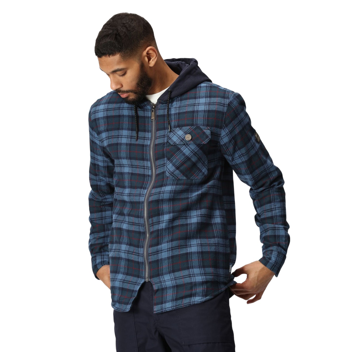 Mens Regatta Seige Fleece Lined Hooded Check Shirt