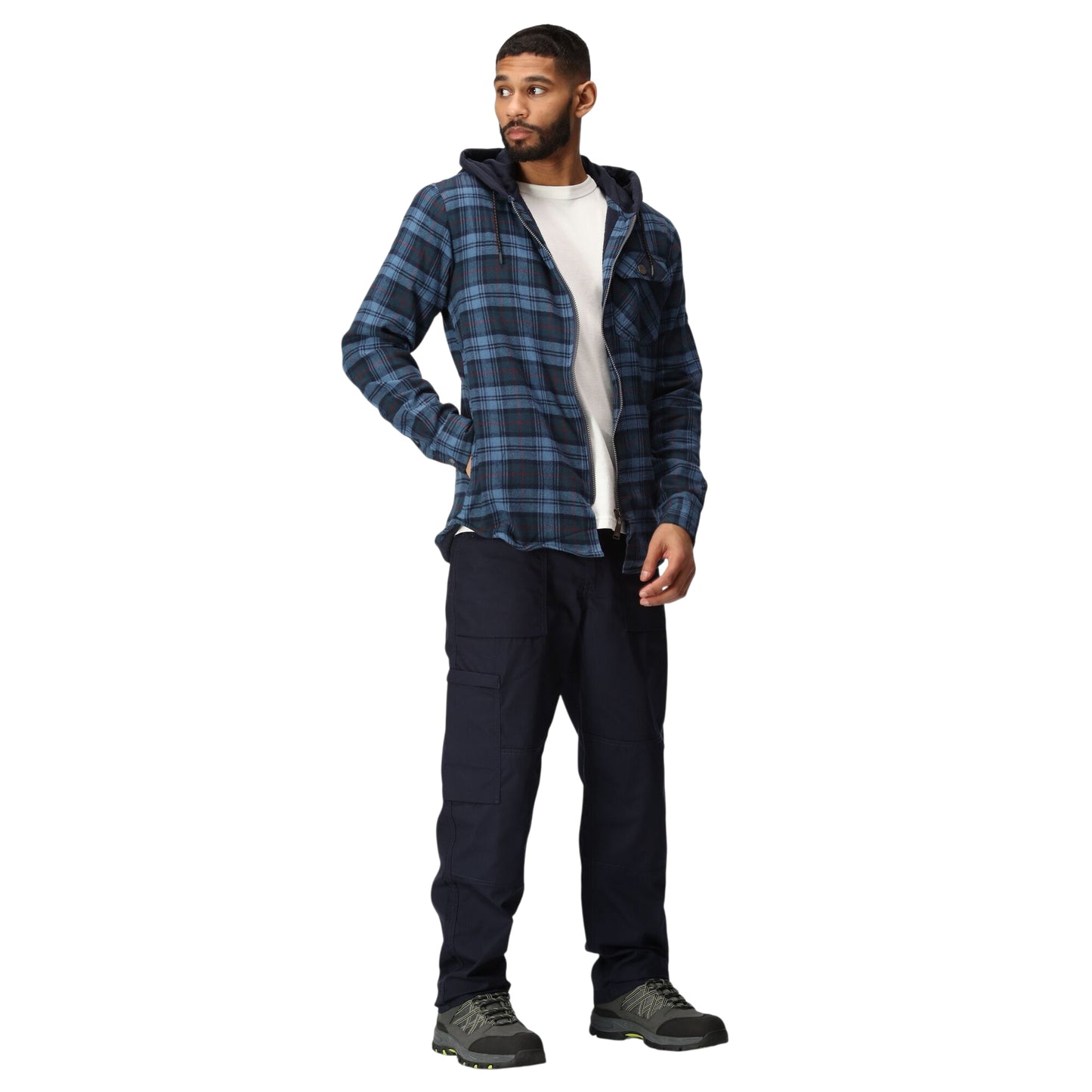 Mens Regatta Seige Fleece Lined Hooded Check Shirt