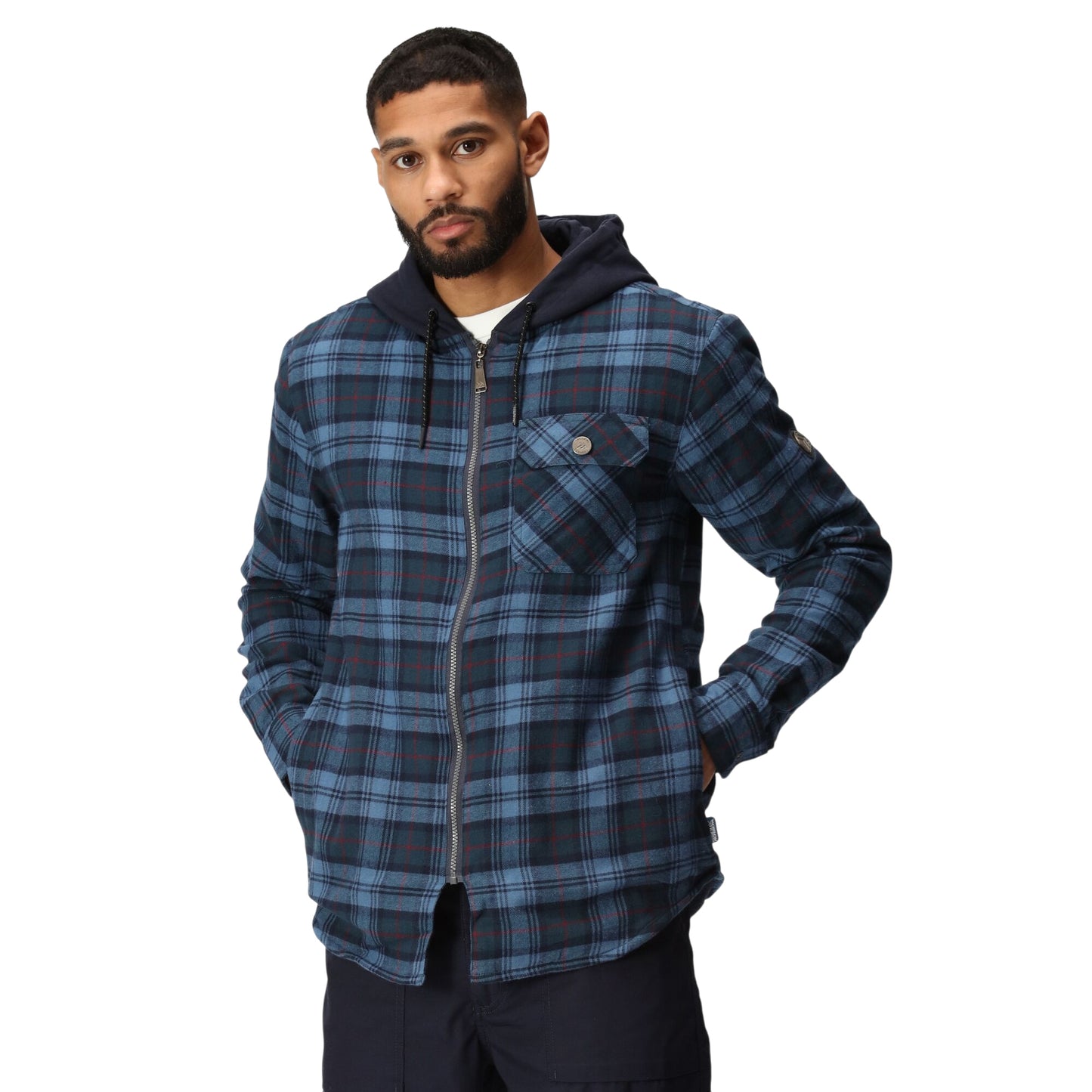 Mens Regatta Seige Fleece Lined Hooded Check Shirt
