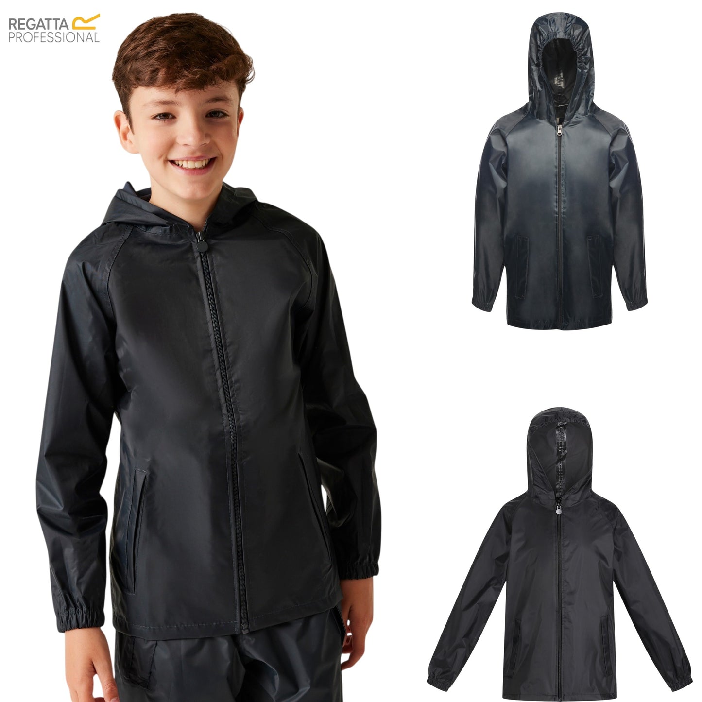 Regatta Kids' Stormbreak Waterproof Jacket | Child's Hooded School Raincoat