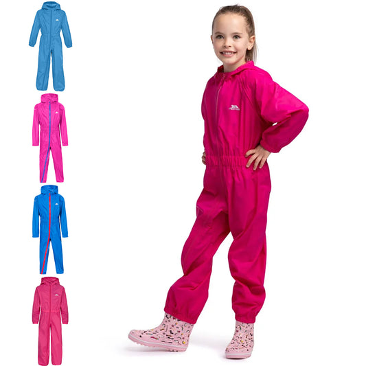 Unisex Kids Babies Toddlers Button Waterproof Rainsuit
