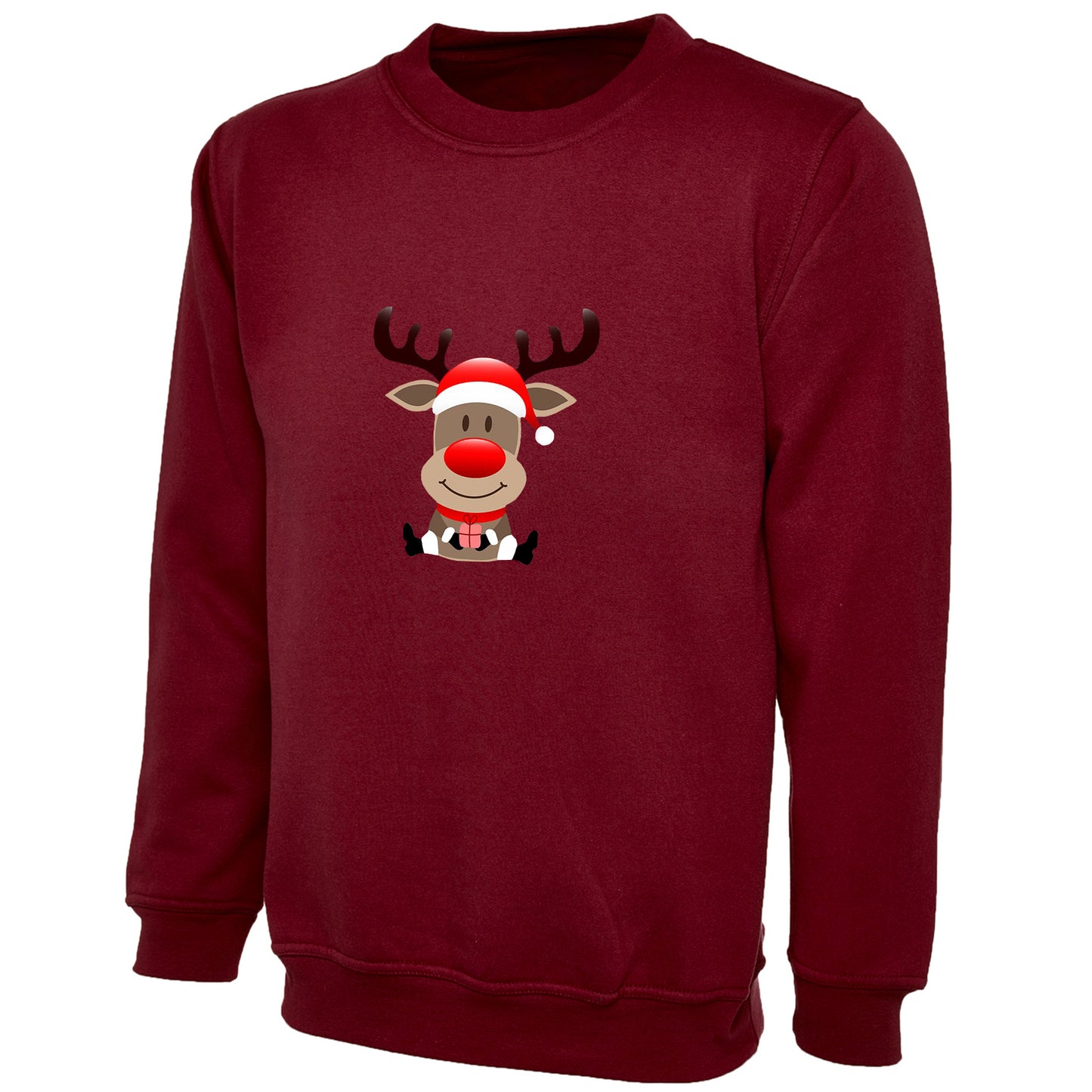 Kids Unisex Christmas Reindeer Sweatshirt – Festive Novelty Jumper