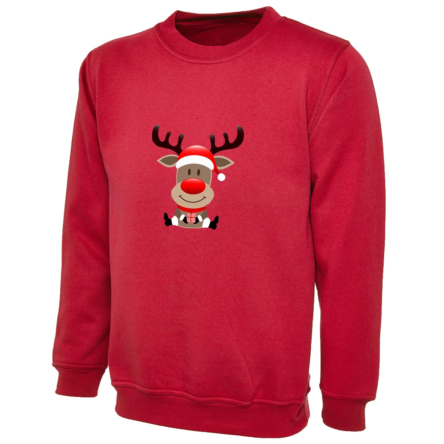 Kids Unisex Christmas Reindeer Sweatshirt – Festive Novelty Jumper