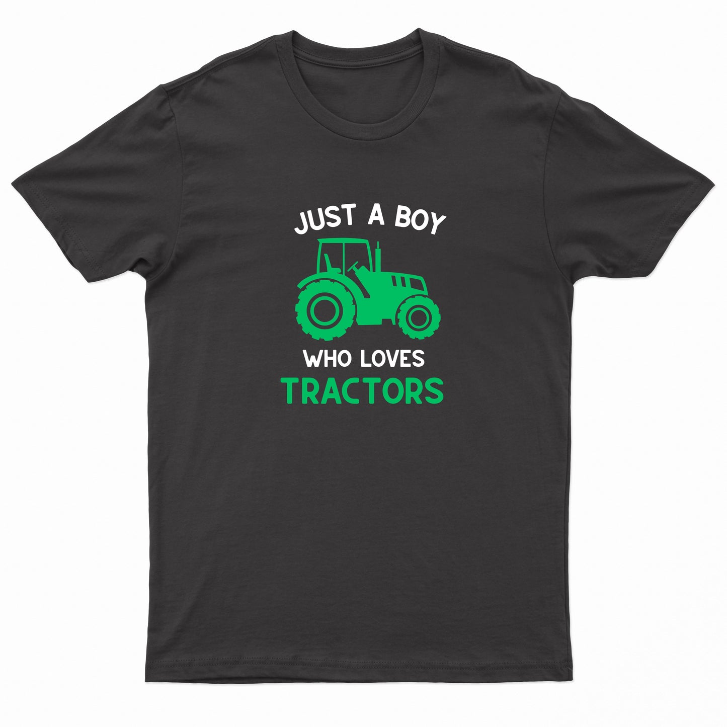 Kids "JUST A BOY WHO LOVES TRACTORS" Printed T-Shirt