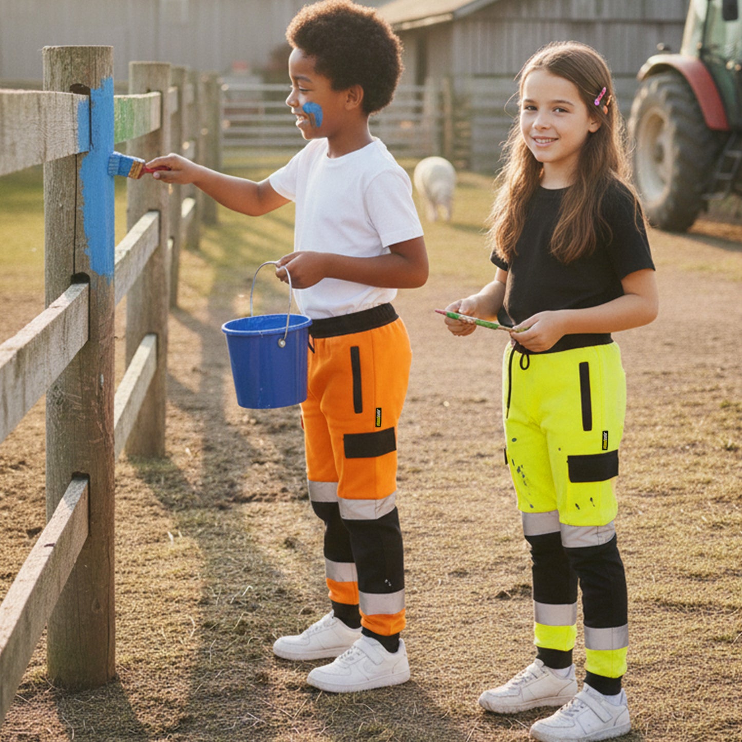 Kids Unisex Hi-Vis Jogging Bottoms | Reflective Safety Trousers