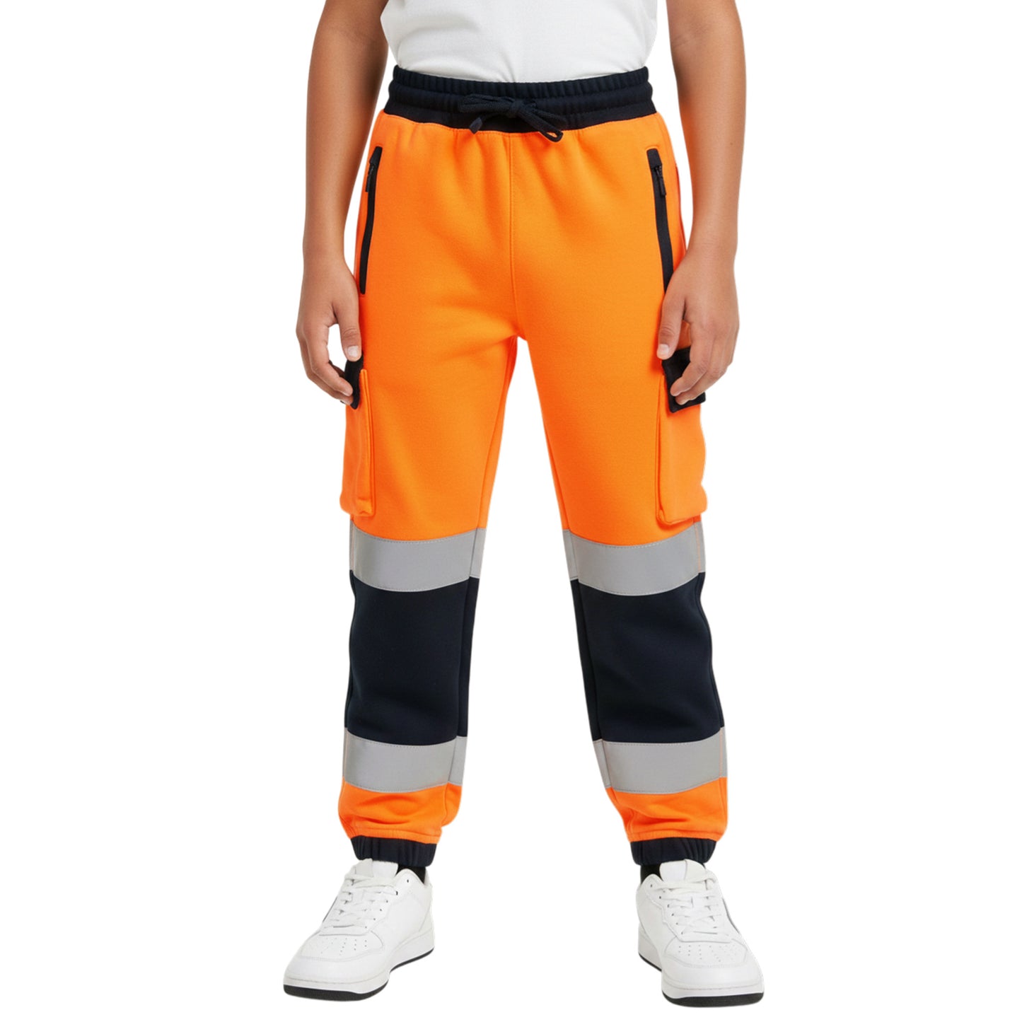 Kids Unisex Hi-Vis Jogging Bottoms | Reflective Safety Trousers