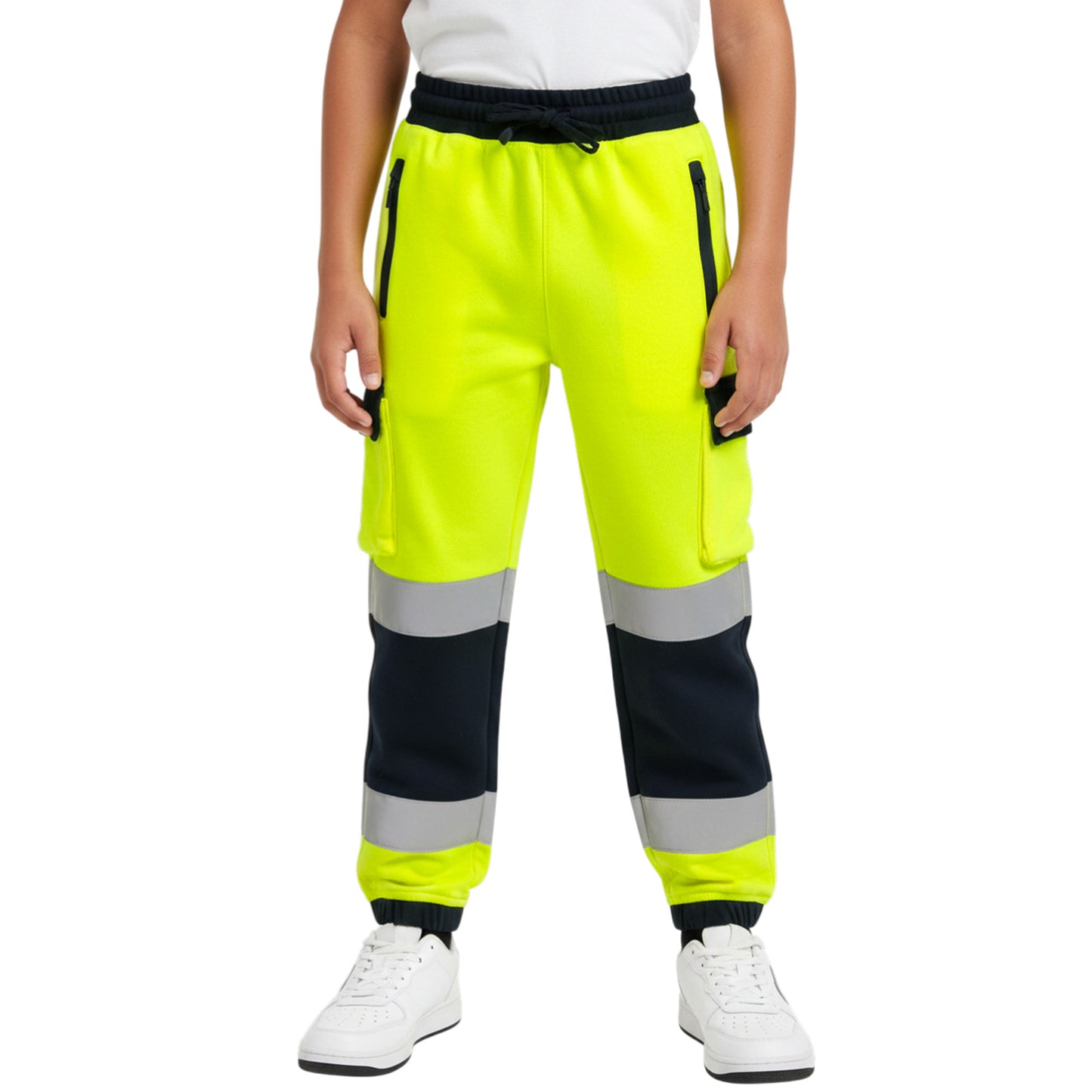 Kids Unisex Hi-Vis Jogging Bottoms | Reflective Safety Trousers