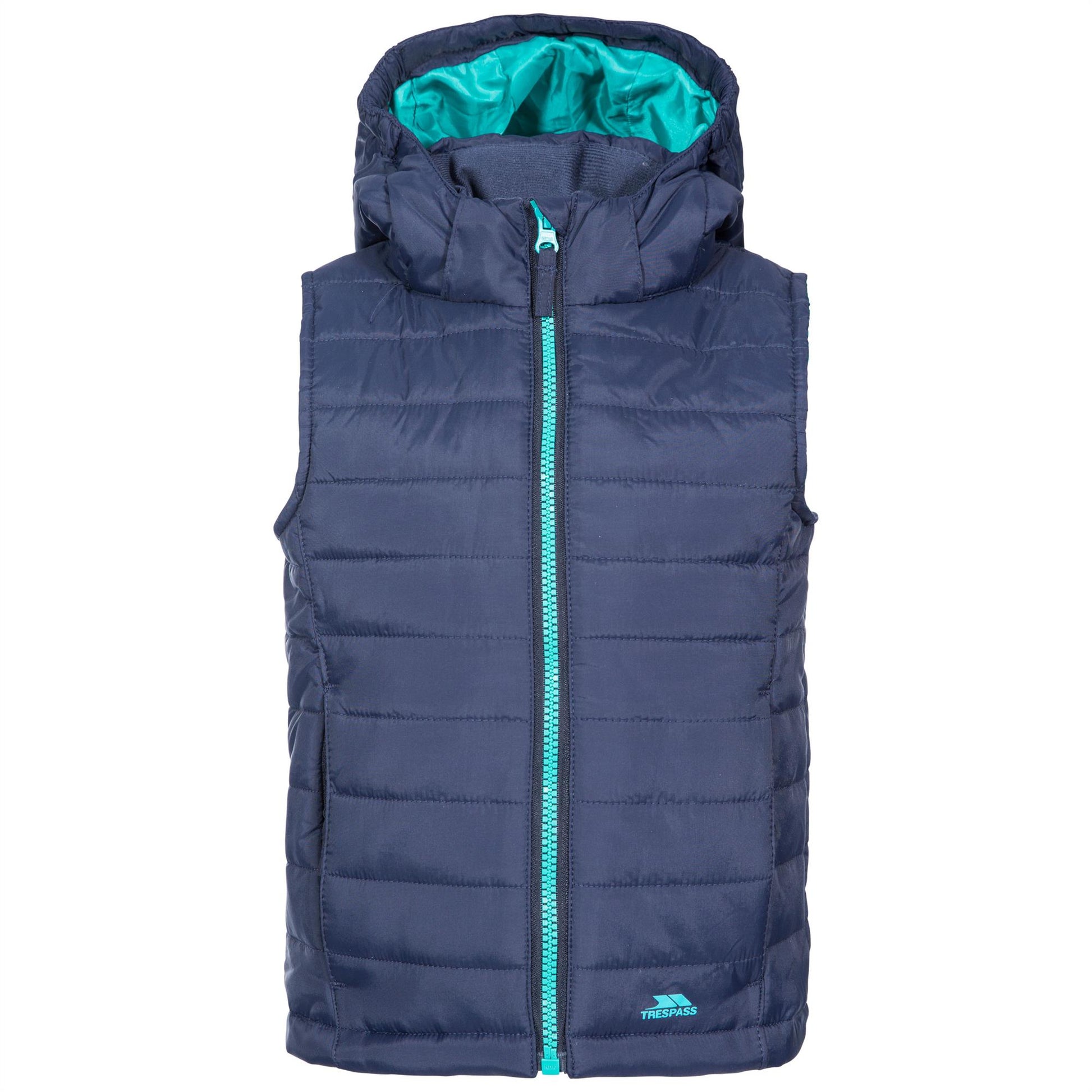 Unisex Kids Trespass Aretha Padded Gilet | Hooded Bodywarmer for Boys & Girls