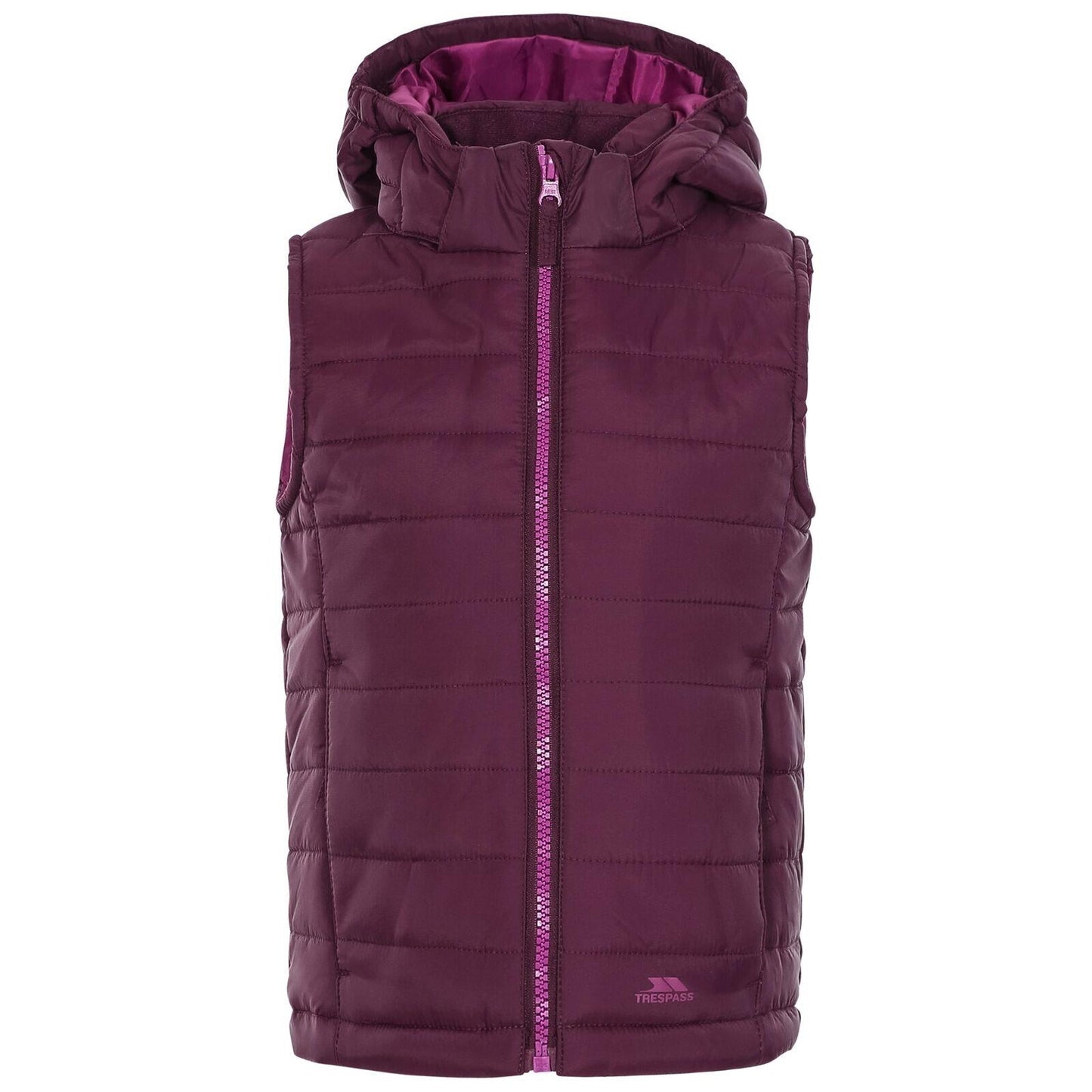 Unisex Kids Trespass Aretha Padded Gilet | Hooded Bodywarmer for Boys & Girls