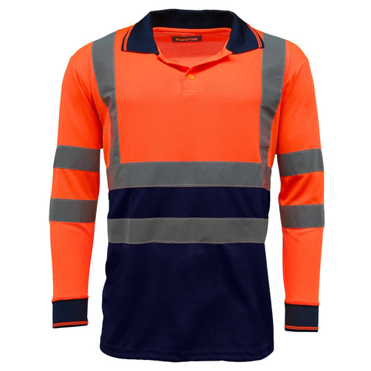 Mens Hi Vis Long Sleeve Polo Shirt