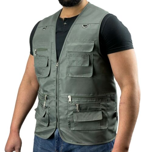 Mens Multi Pocket Utility Vest | Hiking Waistcoat | Fishing Vest