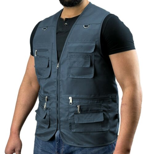 Mens Multi Pocket Utility Vest | Hiking Waistcoat | Fishing Vest