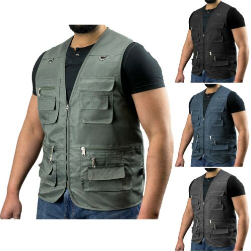 Mens Multi Pocket Utility Vest | Hiking Waistcoat | Fishing Vest